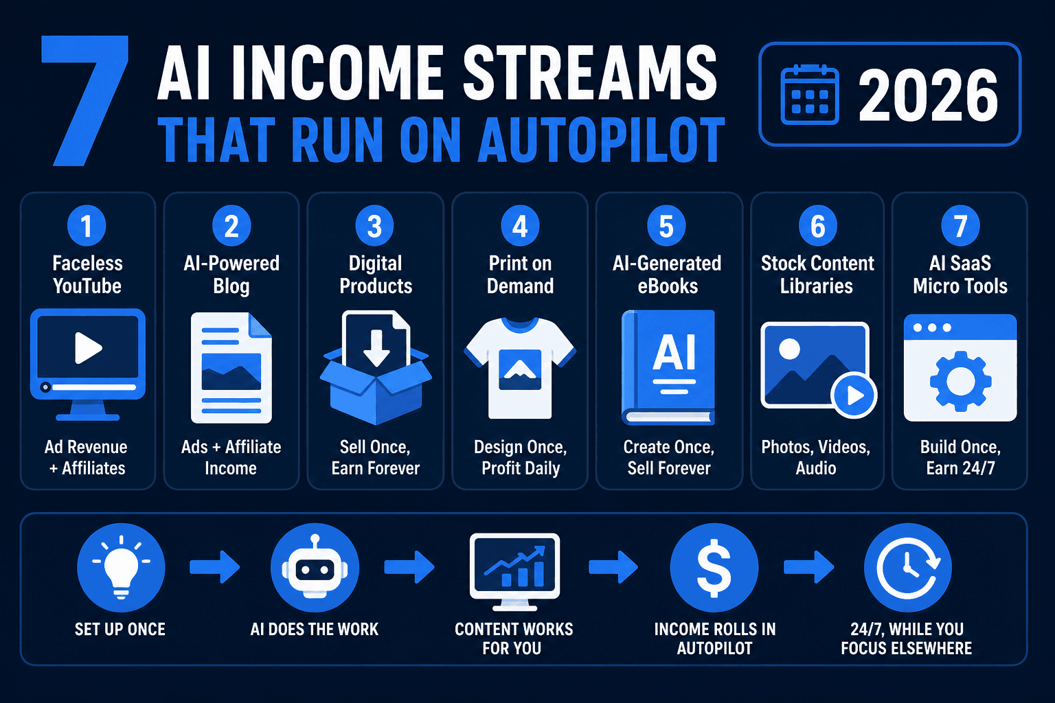 7 AI Income Streams That Run on Autopilot in 2026
