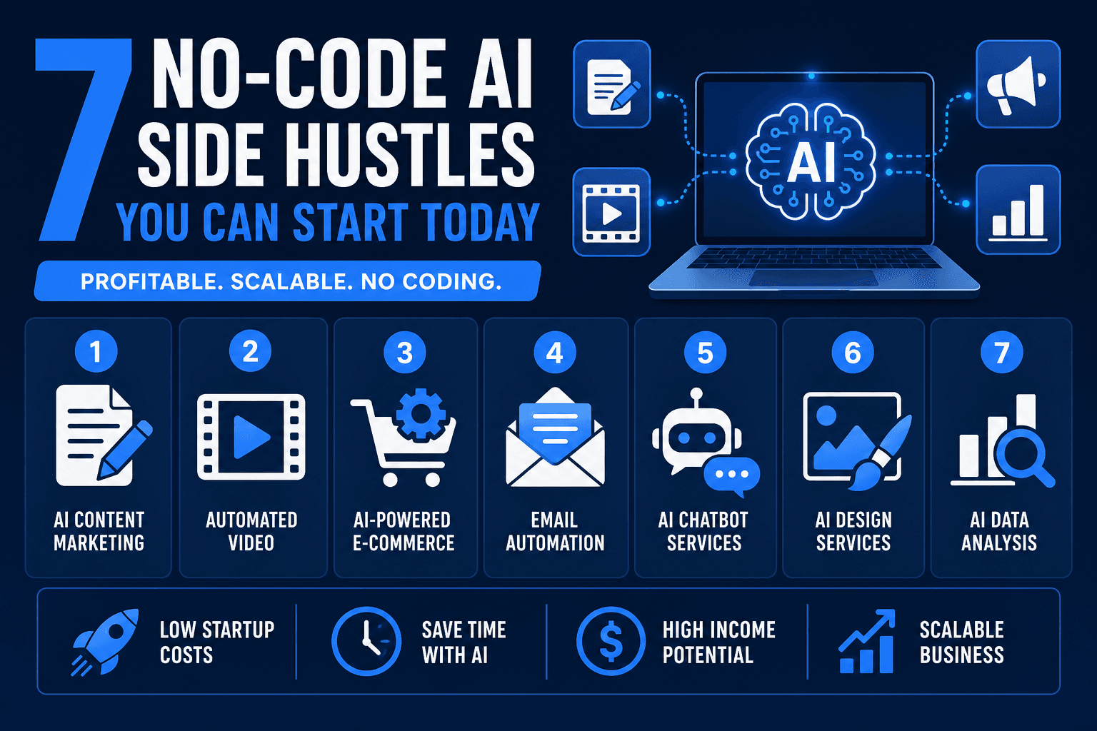 7 No-Code AI Side Hustles You Can Start Today (2026 Guide)