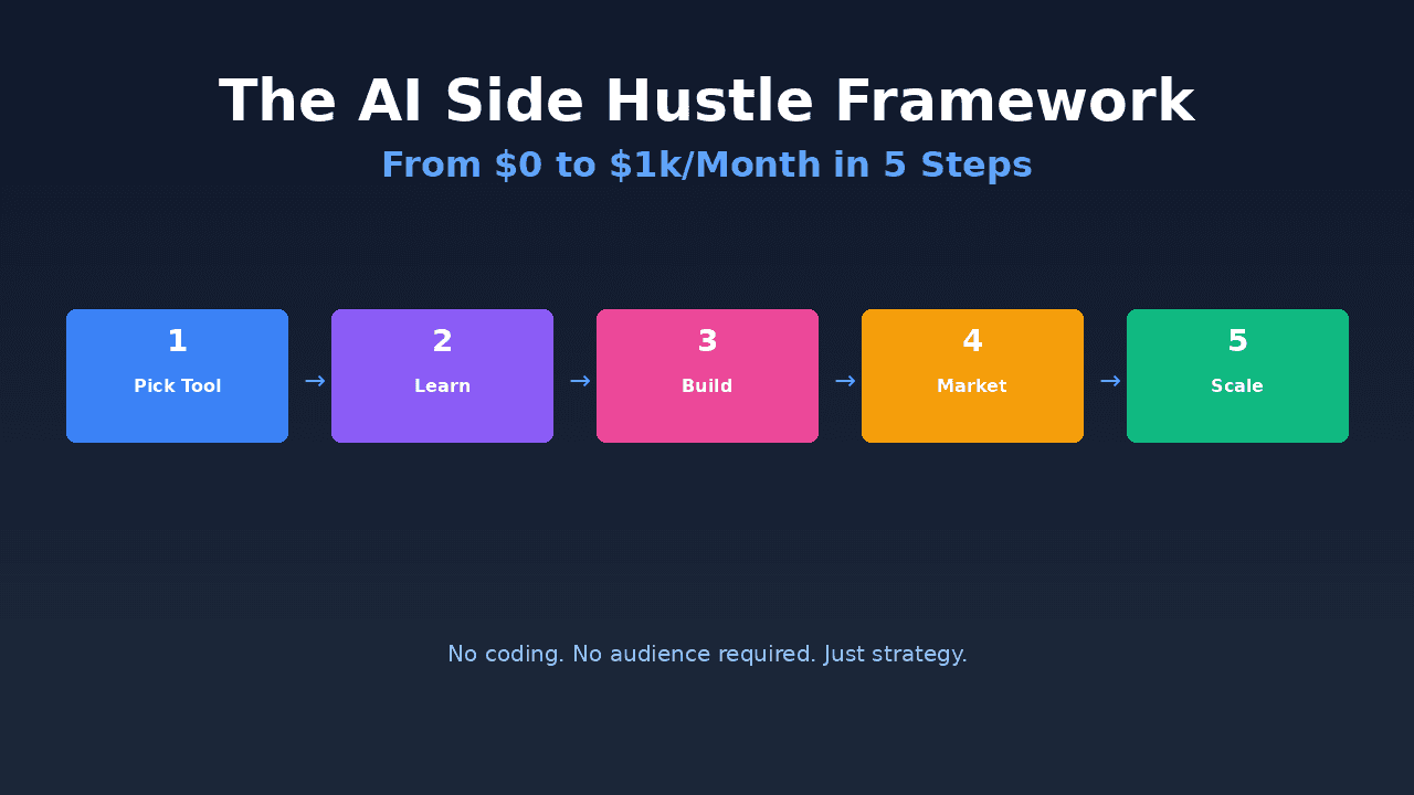 The AI Side Hustle Framework: $1k/Month Step-by-Step