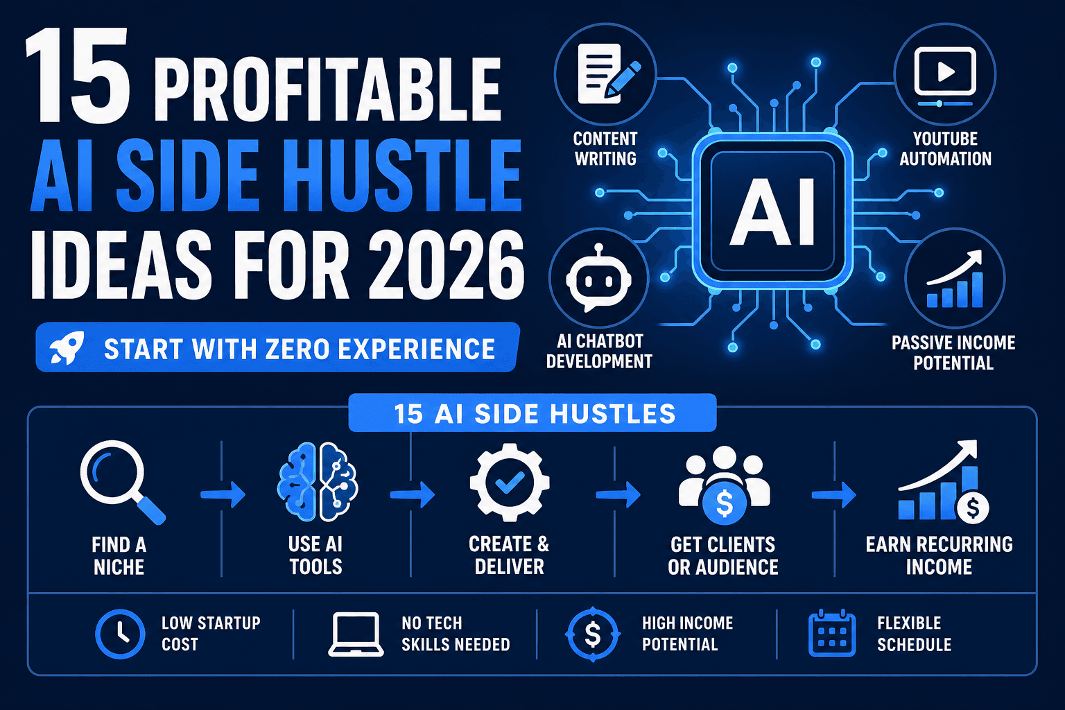 15 Profitable AI Side Hustle Ideas for 2026 (Start With Zero Experience)