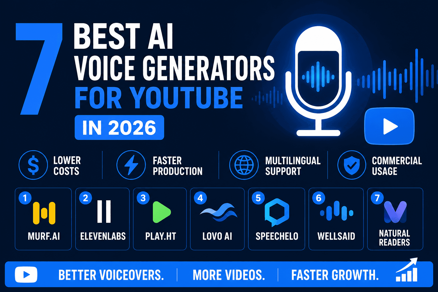 7 Best AI Voice Generators for YouTube in 2026