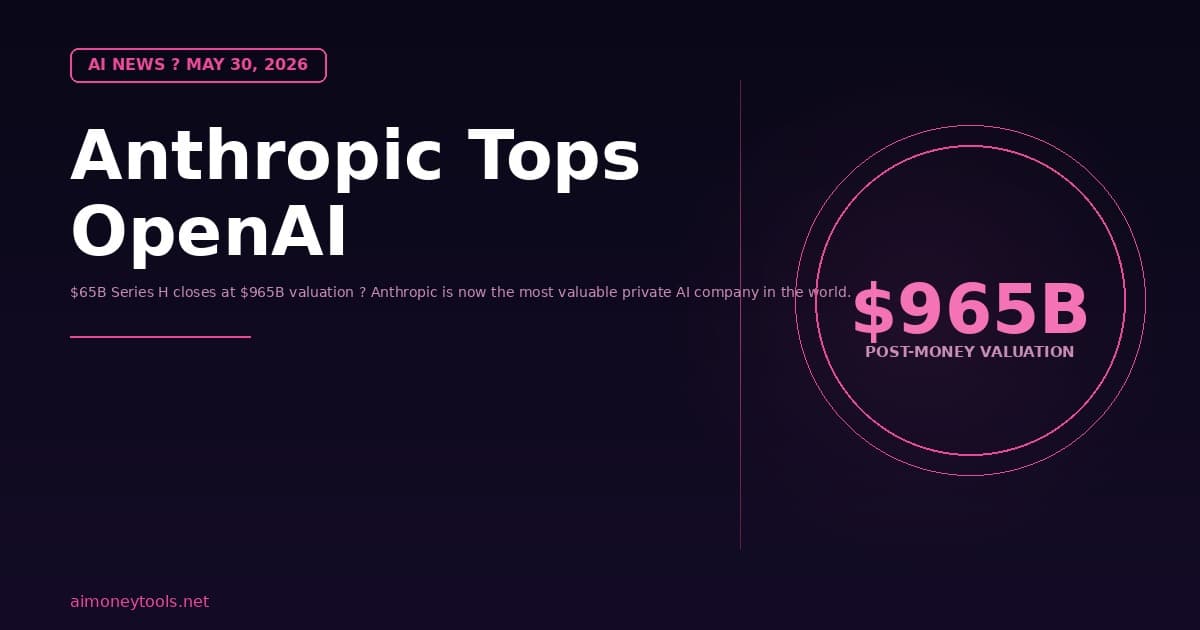 Anthropic Surpasses OpenAI: Now the World's Most Valuable AI Startup at $965 Billion
