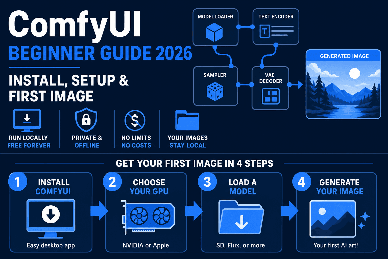 ComfyUI Beginner Guide 2026: Install, Setup & First Image