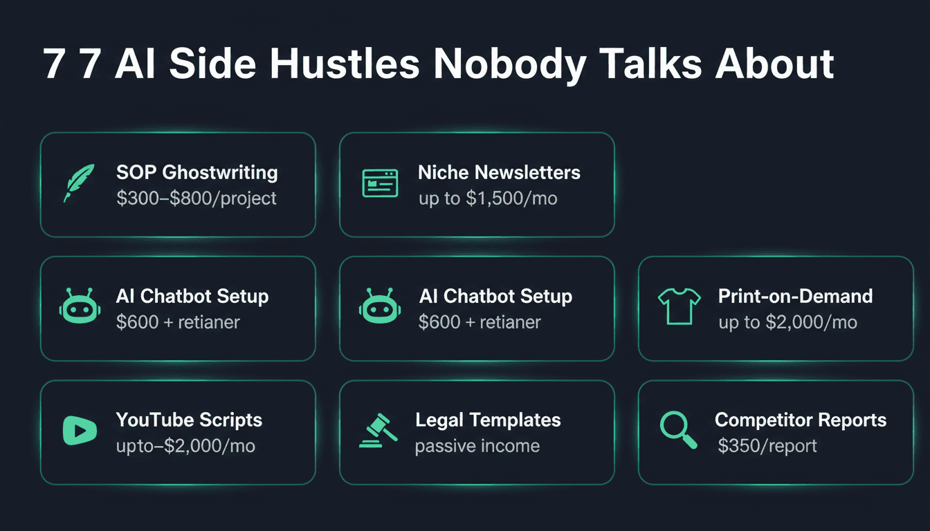 7 AI Side Hustles Nobody Talks About (Hidden Gems for 2026)