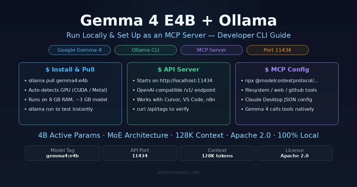 How to Run Gemma 4 E4B with Ollama and Set It Up as an MCP Server