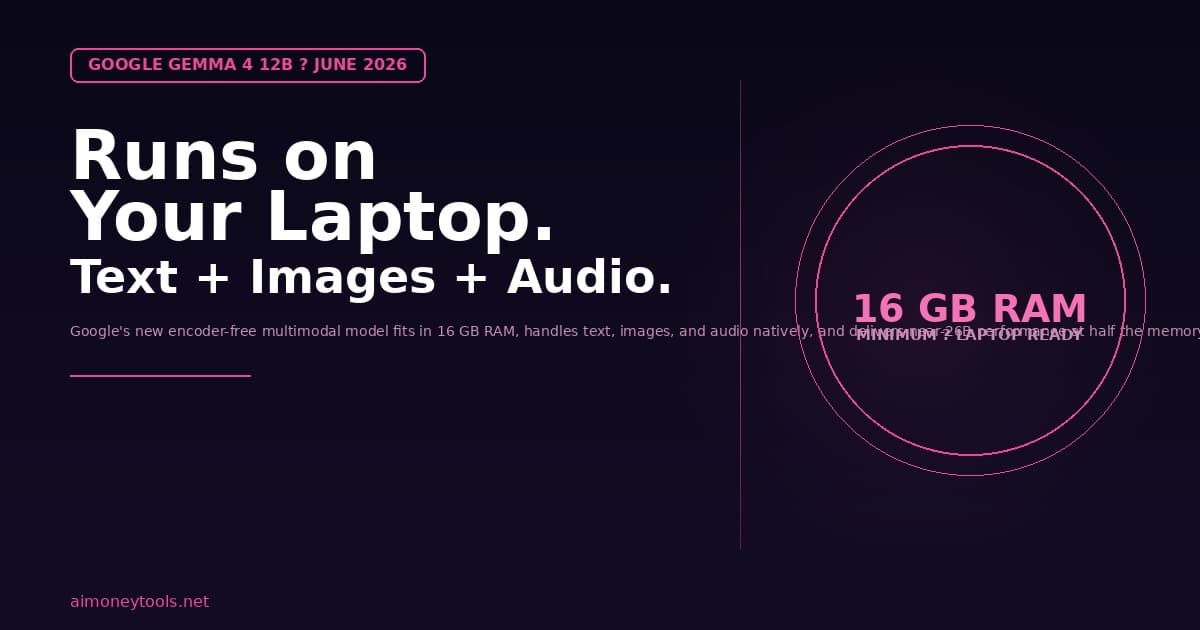 Gemma 4 12B: Google's New Encoder-Free AI Model Runs on Your Laptop (2026 Guide)