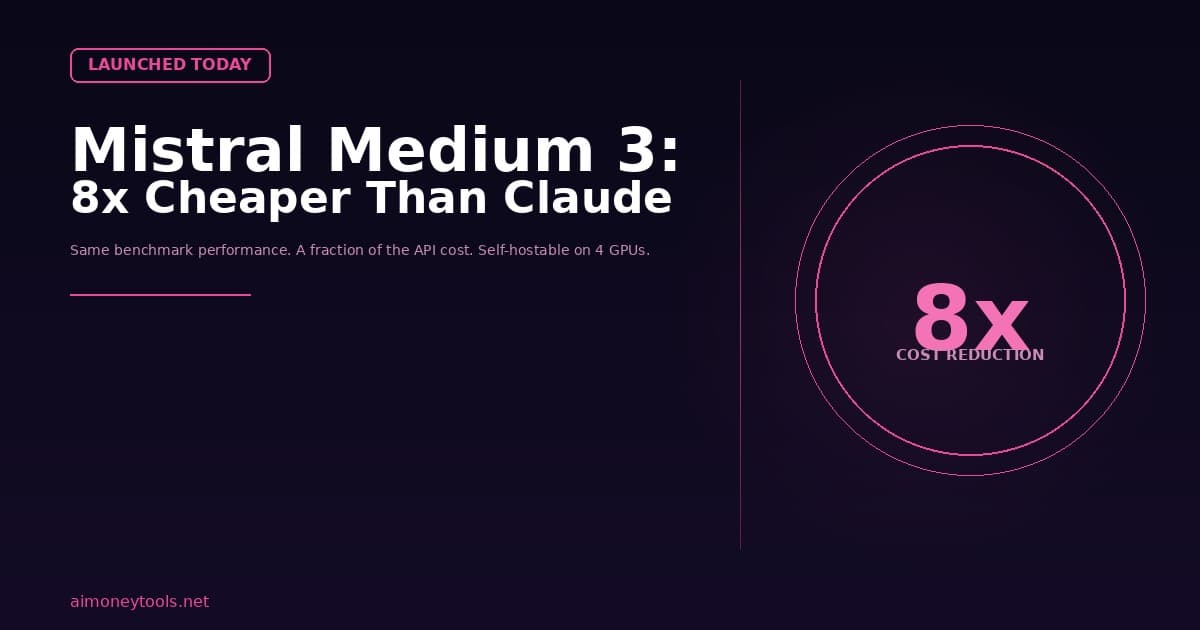 Mistral Medium 3: The New AI Model That Costs 8x Less Than Claude (Launched Today)