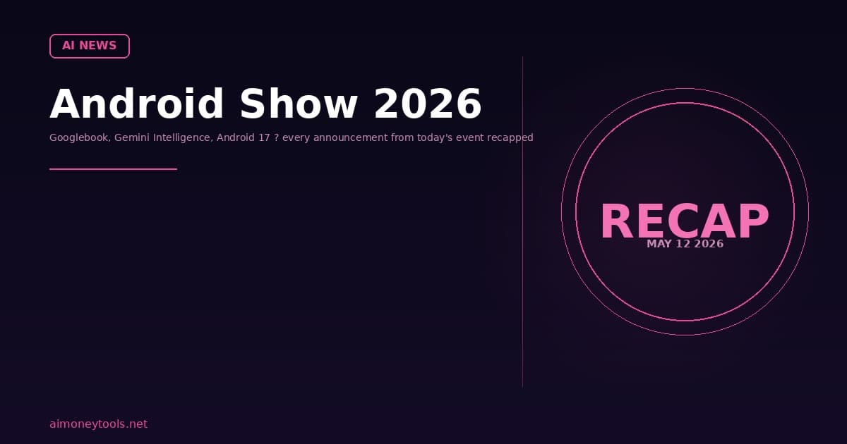 Android Show 2026 Recap: Googlebook, Gemini Intelligence, Android 17 — Every Announcement