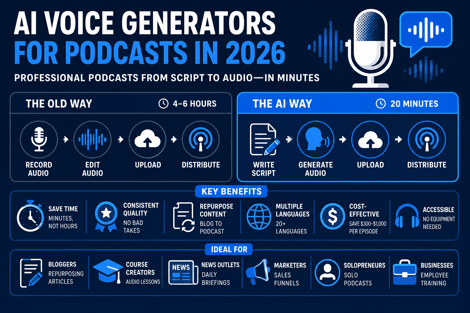 Best AI Voice Generators for Podcasts in 2026: Complete Beginner's Guide