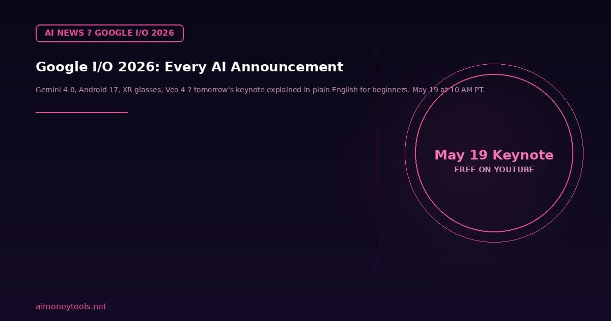 Google I/O 2026: Every AI Announcement Coming Tomorrow (Beginner's Guide)