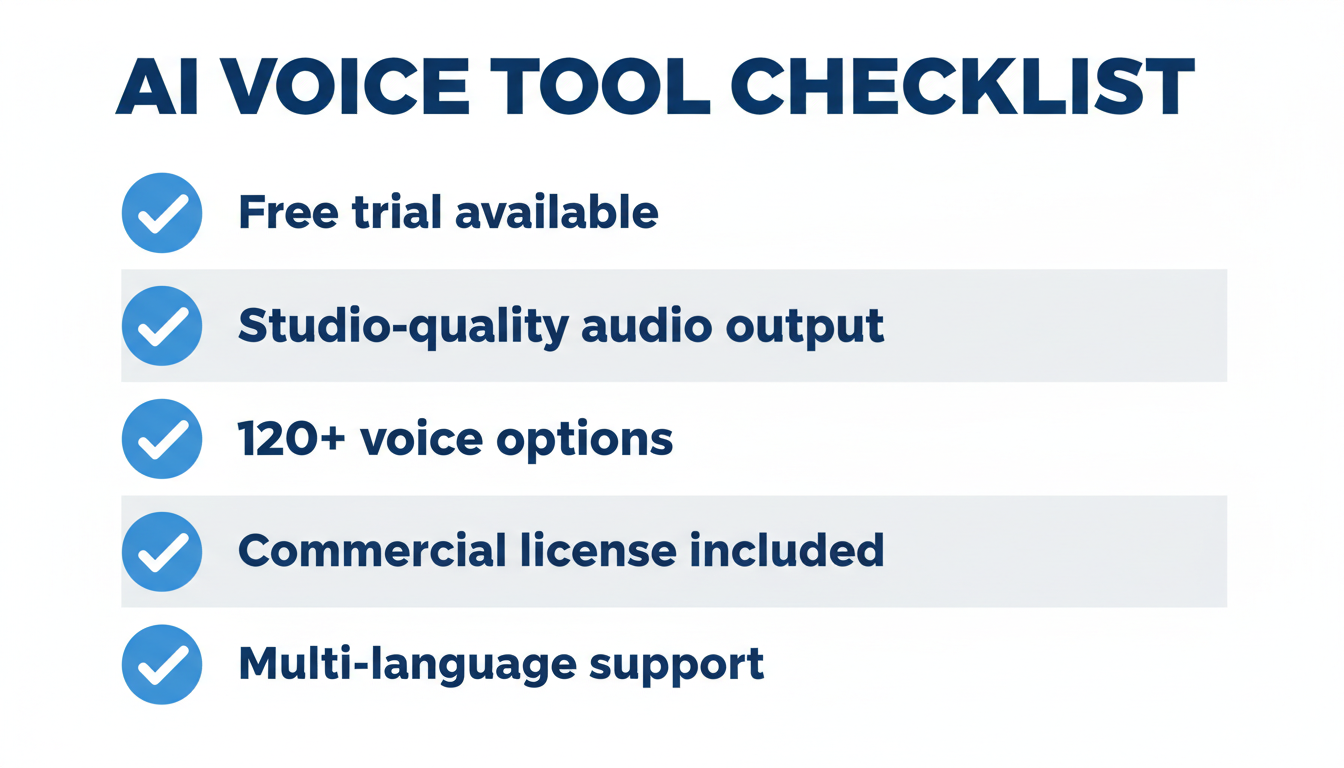 AI voice tool checklist before you buy
