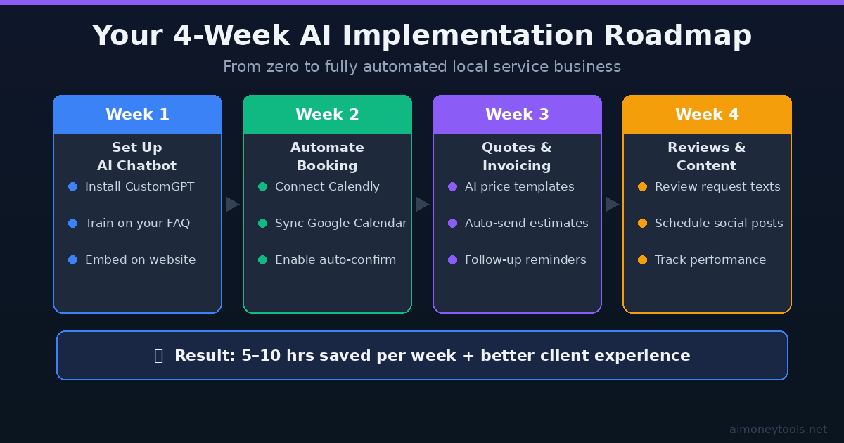 4-week AI implementation roadmap for local service businesses