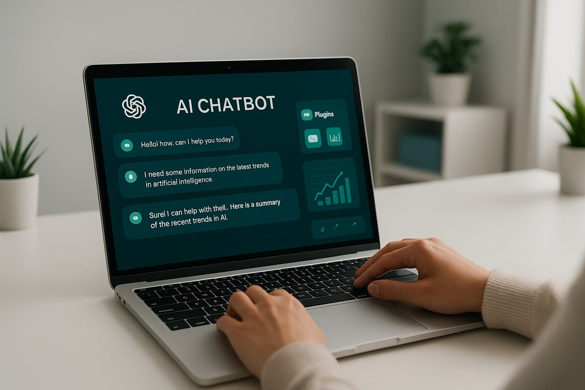 Person using AI tools on a laptop
