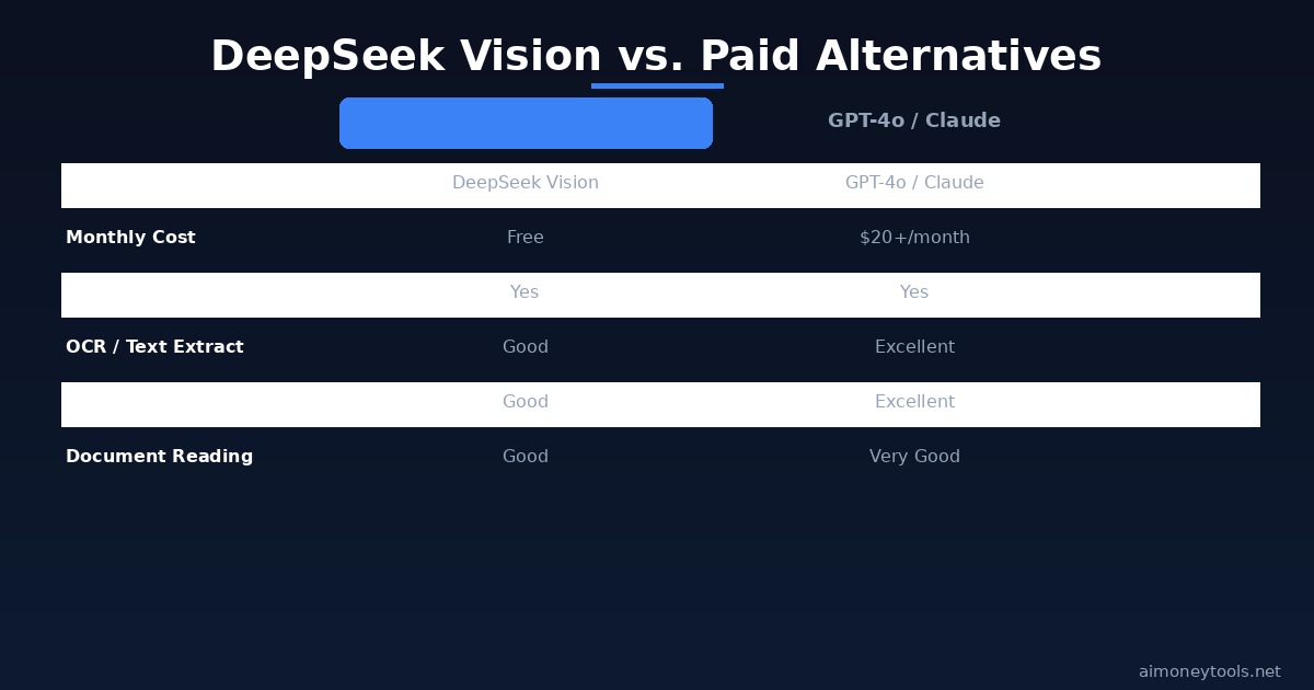DeepSeek Vision vs GPT-4o and Claude comparison