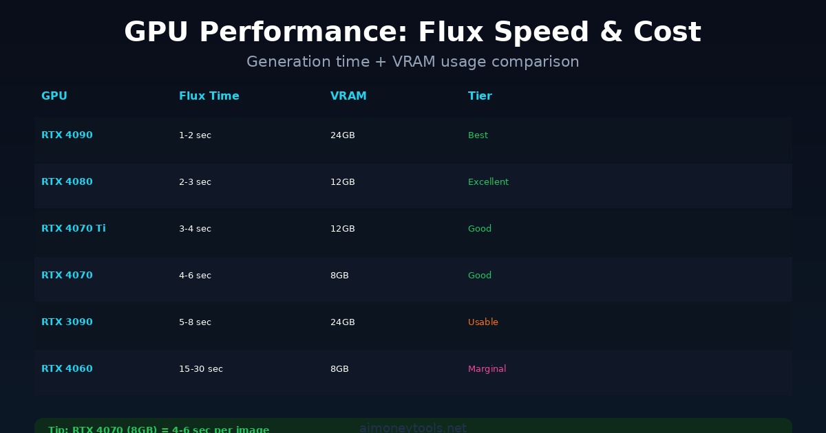 GPU performance comparison for Flux