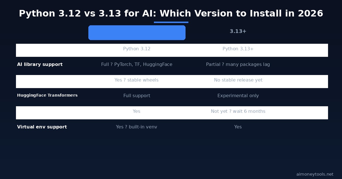 Python 3.12 vs 3.13 for AI — which version to install