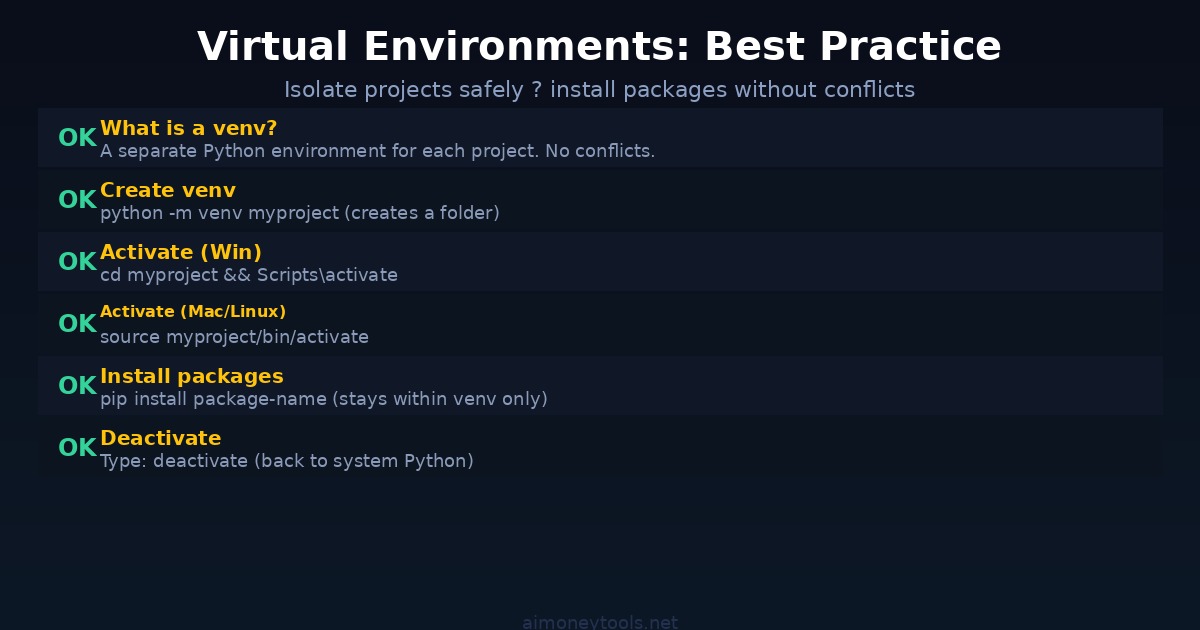 Python virtual environments best practice
