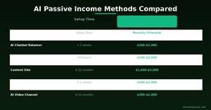 5 Passive Income Methods With AI Tools — overview comparison