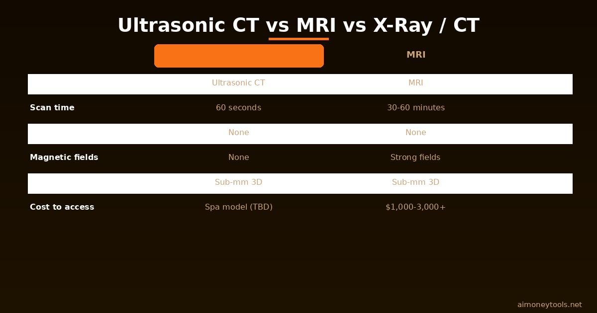 Ultrasonic CT vs MRI vs X-Ray comparison