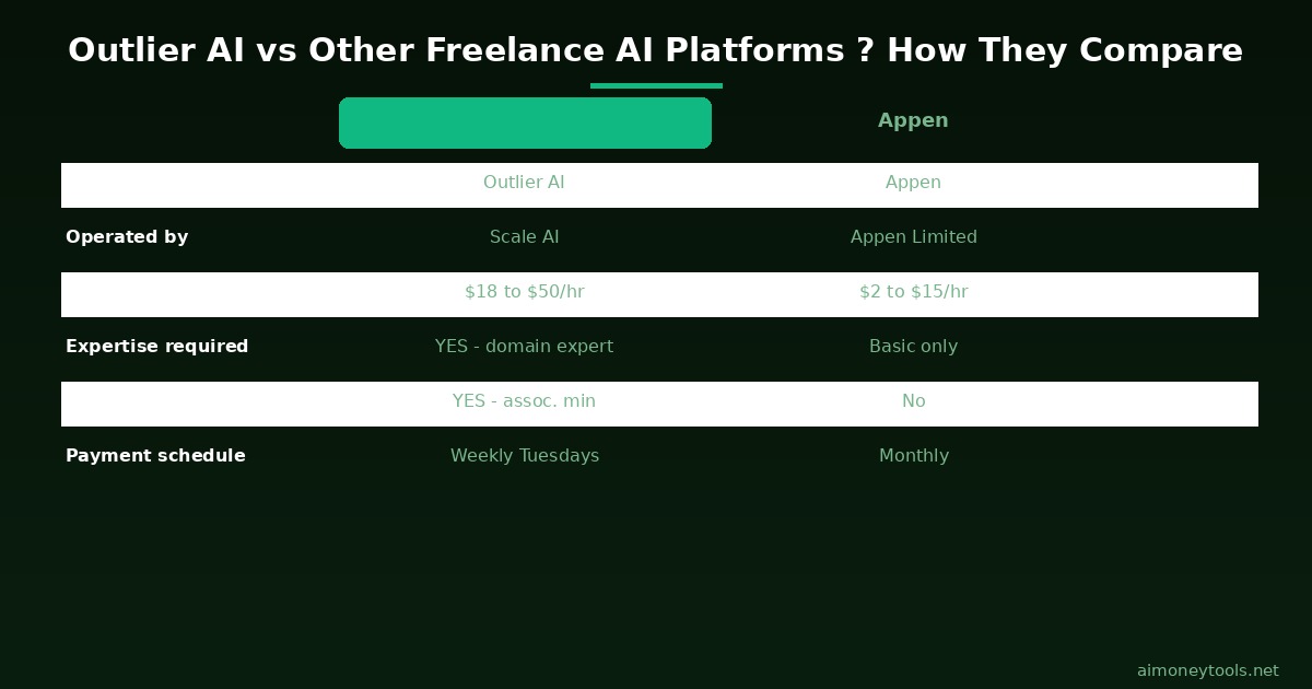 Outlier AI vs Appen vs Amazon MTurk comparison