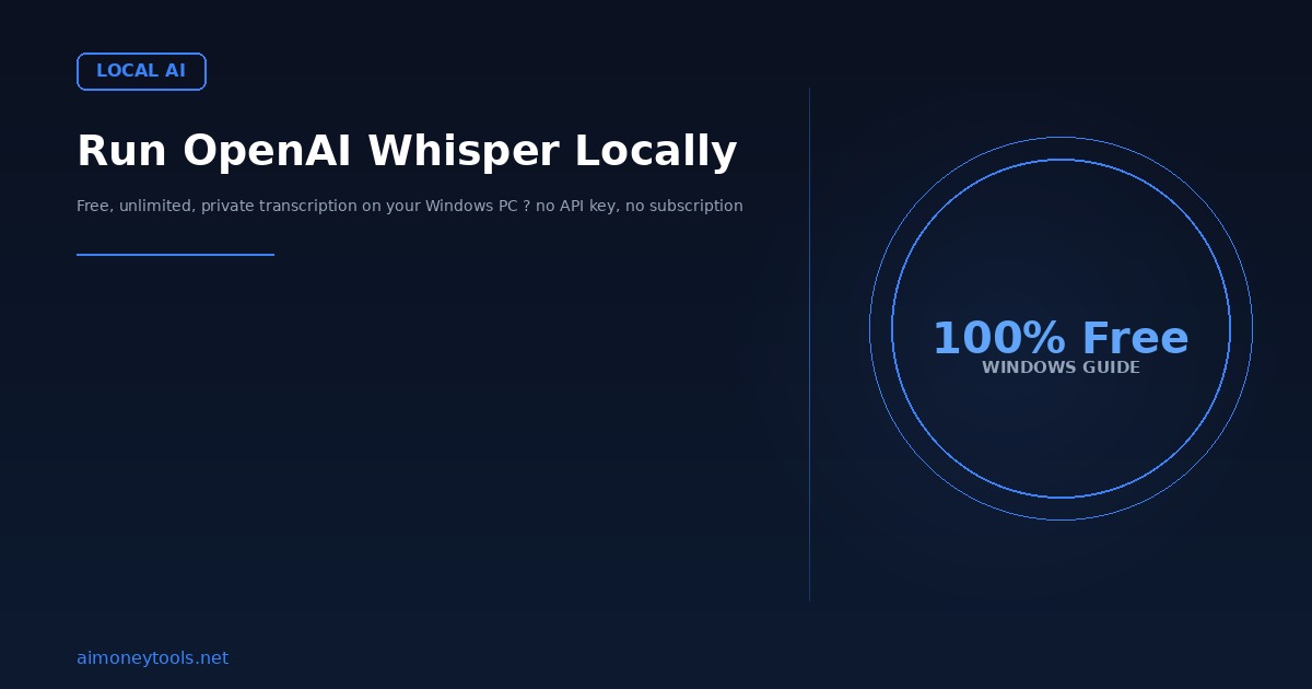 How to Run OpenAI Whisper Locally on Windows (Free Transcription Guide 2026)