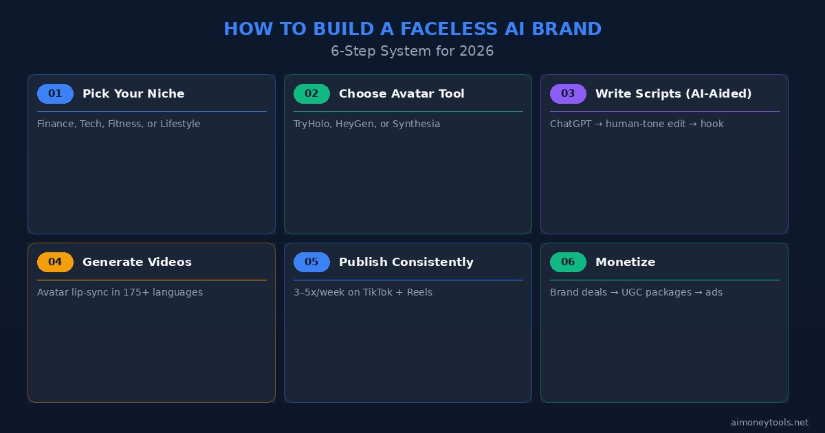 6-Step System for Building a Faceless AI Brand in 2026