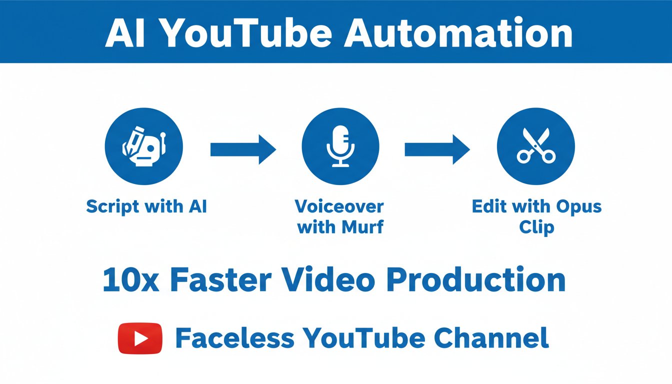 AI YouTube automation workflow — script, voiceover, edit